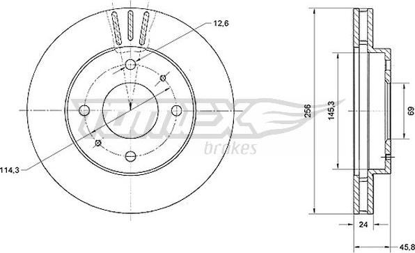 TOMEX brakes TX 70-74 - Тормозной диск autospares.lv