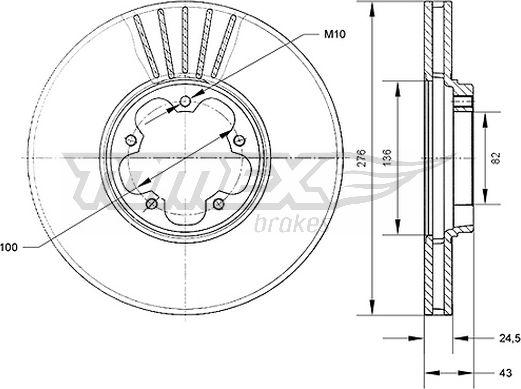 TOMEX brakes TX 70-75 - Тормозной диск autospares.lv