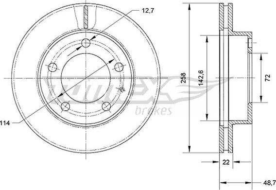 TOMEX brakes TX 70-70 - Тормозной диск autospares.lv