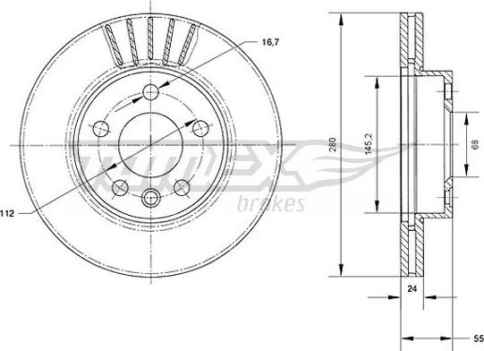 TOMEX brakes TX 70-78 - Тормозной диск autospares.lv