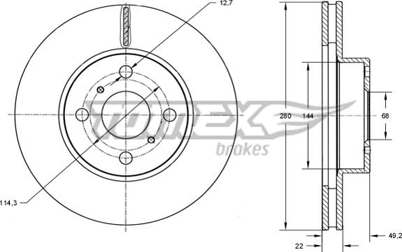 TOMEX brakes TX 70-72 - Тормозной диск autospares.lv