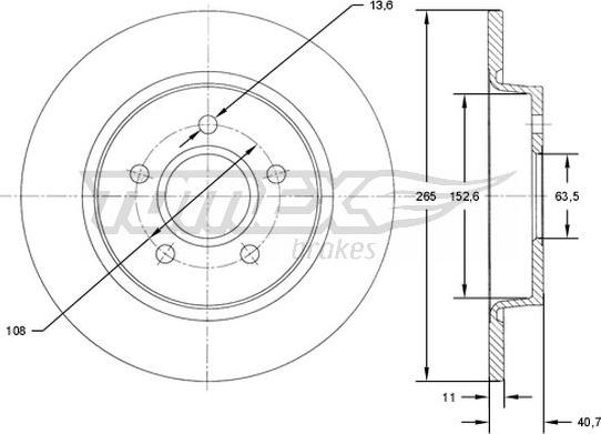 TOMEX brakes TX 71-94 - Тормозной диск autospares.lv