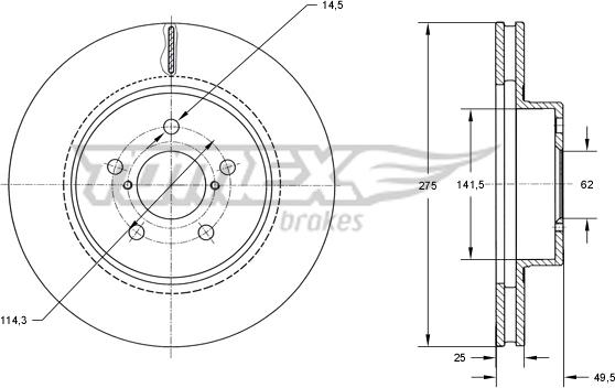 TOMEX brakes TX 71-95 - Тормозной диск autospares.lv