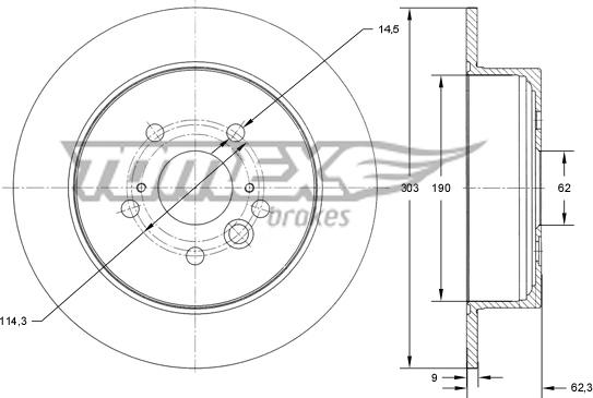 TOMEX brakes TX 71-91 - Тормозной диск autospares.lv