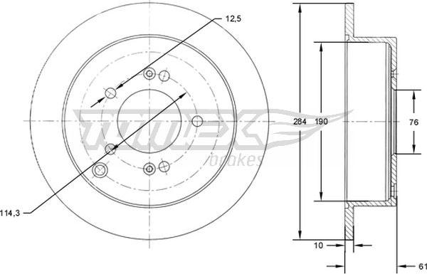 TOMEX brakes TX 71-49 - Тормозной диск autospares.lv