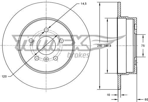 TOMEX brakes TX 71-45 - Тормозной диск autospares.lv