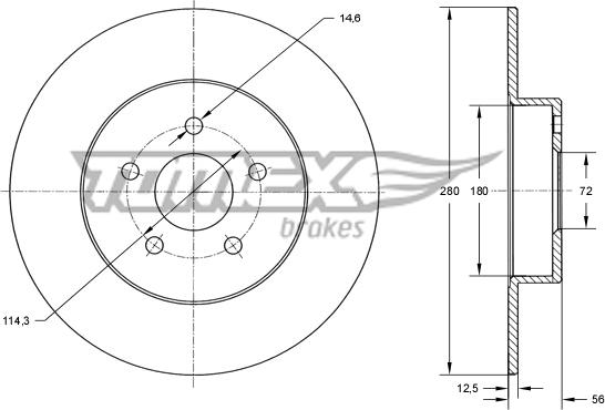 TOMEX brakes TX 71-46 - Тормозной диск autospares.lv