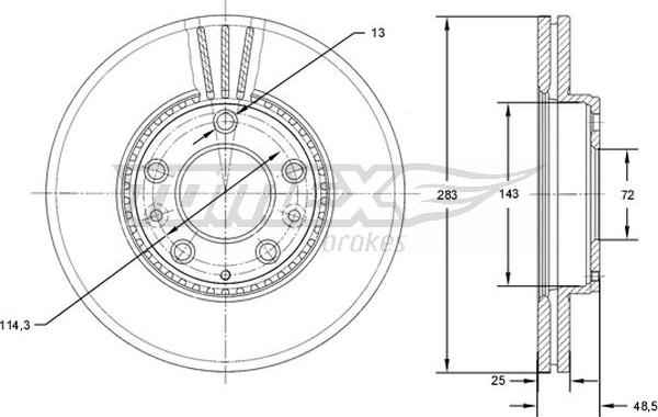 TOMEX brakes TX 71-41 - Тормозной диск autospares.lv