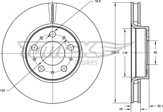 TOMEX brakes TX 71-43 - Тормозной диск autospares.lv