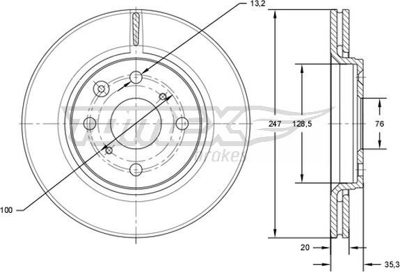 TOMEX brakes TX 71-55 - Тормозной диск autospares.lv