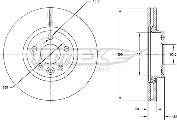 TOMEX brakes TX 71-56 - Тормозной диск autospares.lv