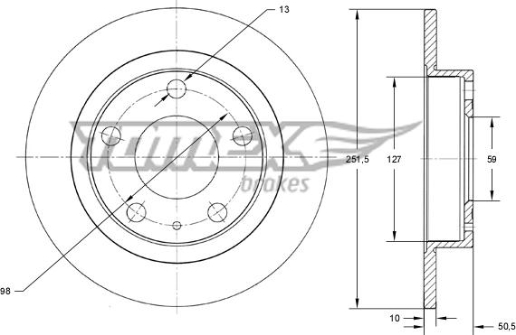 TOMEX brakes TX 71-58 - Тормозной диск autospares.lv