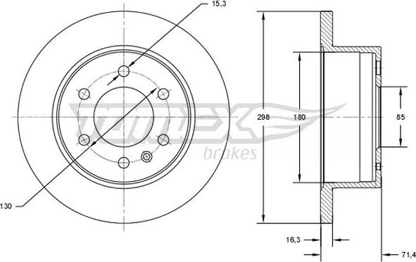 TOMEX brakes TX 71-60 - Тормозной диск autospares.lv