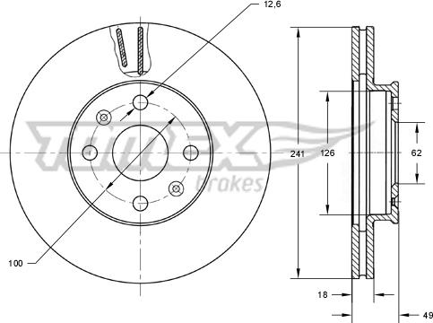 TOMEX brakes TX 71-62 - Тормозной диск autospares.lv