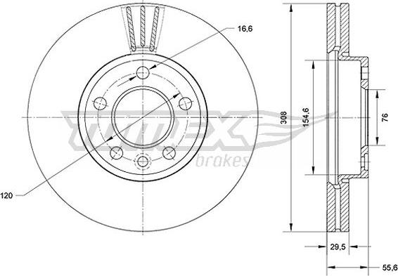 TOMEX brakes TX 71-04 - Тормозной диск autospares.lv