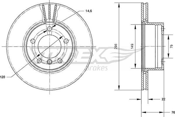 TOMEX brakes TX 71-05 - Тормозной диск autospares.lv