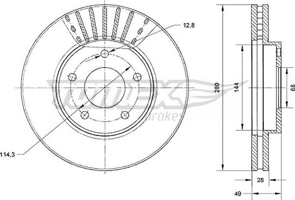 TOMEX brakes TX 71-00 - Тормозной диск autospares.lv