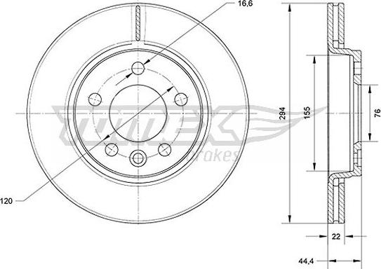 TOMEX brakes TX 71-07 - Тормозной диск autospares.lv