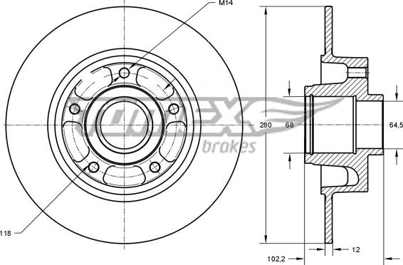 TOMEX brakes TX 71-141 - Тормозной диск autospares.lv