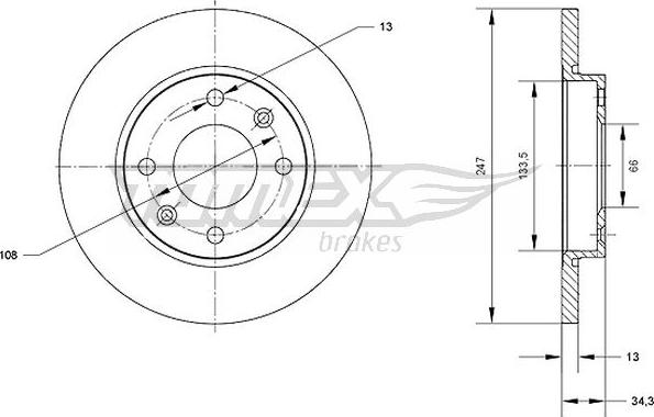 TOMEX brakes TX 71-15 - Тормозной диск autospares.lv