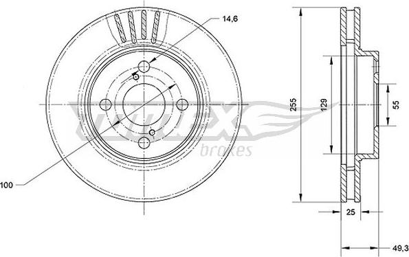 TOMEX brakes TX 71-10 - Тормозной диск autospares.lv