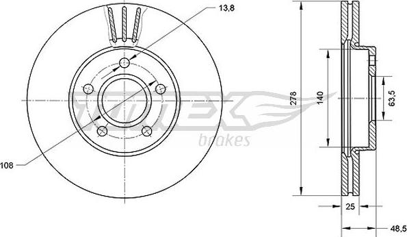 TOMEX brakes TX 71-11 - Тормозной диск autospares.lv