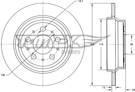 TOMEX brakes TX 71-17 - Тормозной диск autospares.lv