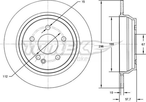 TOMEX brakes TX 71-89 - Тормозной диск autospares.lv