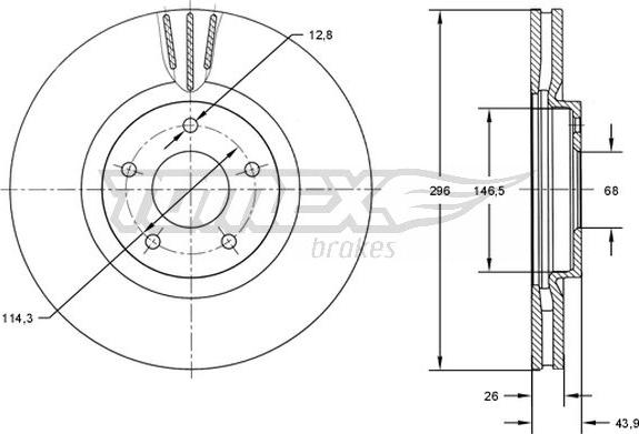 TOMEX brakes TX 71-84 - Тормозной диск autospares.lv