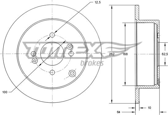 TOMEX brakes TX 71-34 - Тормозной диск autospares.lv