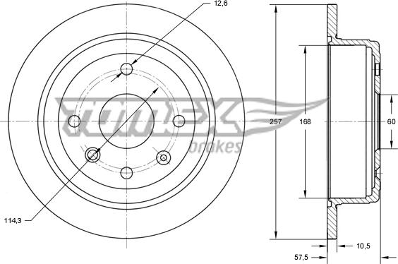 TOMEX brakes TX 71-36 - Тормозной диск autospares.lv