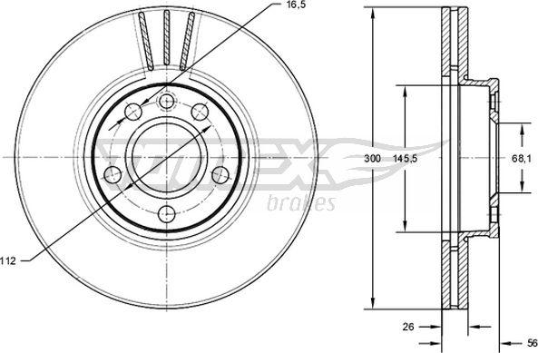 TOMEX brakes TX 71-33 - Тормозной диск autospares.lv