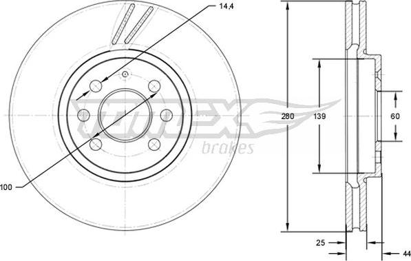 TOMEX brakes TX 71-20 - Тормозной диск autospares.lv