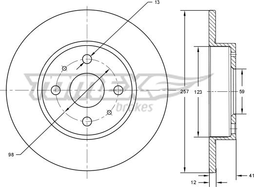 TOMEX brakes TX 71-22 - Тормозной диск autospares.lv