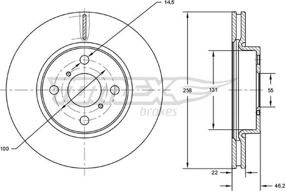 TOMEX brakes TX 71-70 - Тормозной диск autospares.lv