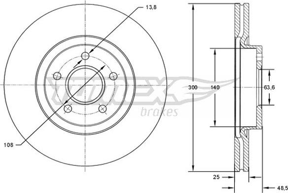 TOMEX brakes TX 71-77 - Тормозной диск autospares.lv