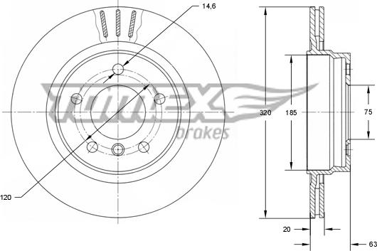 TOMEX brakes TX 73-96 - Тормозной диск autospares.lv