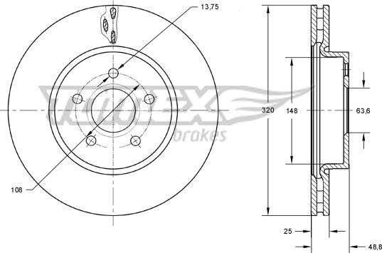 TOMEX brakes TX 73-91 - Тормозной диск autospares.lv