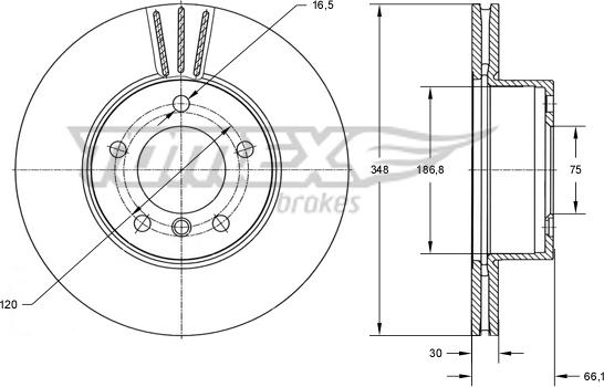 TOMEX brakes TX 73-98 - Тормозной диск autospares.lv