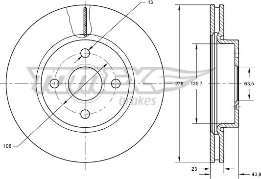 TOMEX brakes TX 73-92 - Тормозной диск autospares.lv