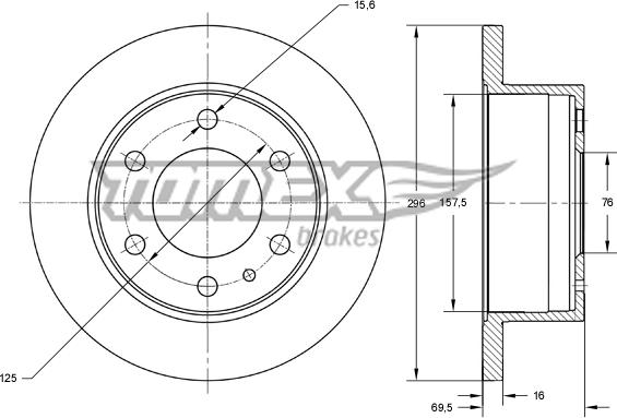 TOMEX brakes TX 73-41 - Тормозной диск autospares.lv