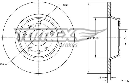 TOMEX brakes TX 73-48 - Тормозной диск autospares.lv