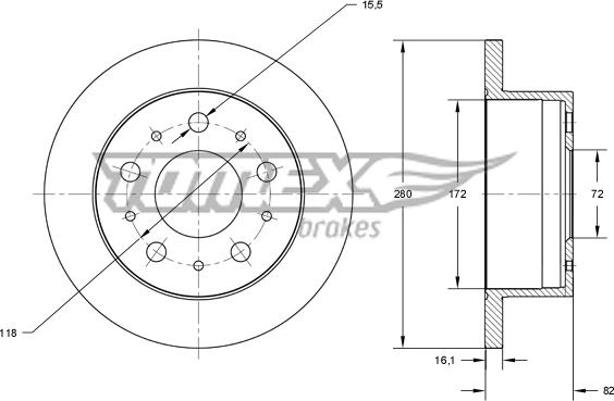 TOMEX brakes TX 73-47 - Тормозной диск autospares.lv