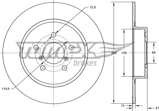 TOMEX brakes TX 73-54 - Тормозной диск autospares.lv