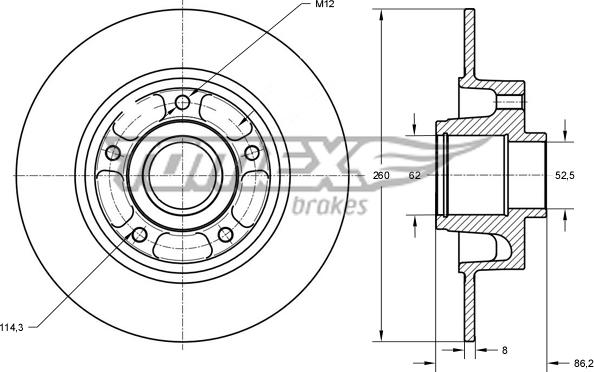 TOMEX brakes TX 73-551 - Тормозной диск autospares.lv