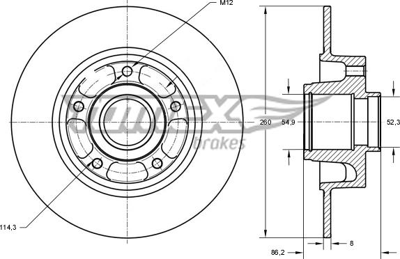 TOMEX brakes TX 73-561 - Тормозной диск autospares.lv