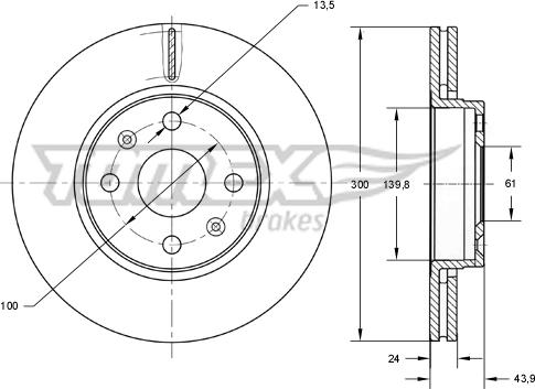 TOMEX brakes TX 73-50 - Тормозной диск autospares.lv