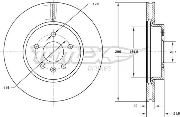 TOMEX brakes TX 73-69 - Тормозной диск autospares.lv