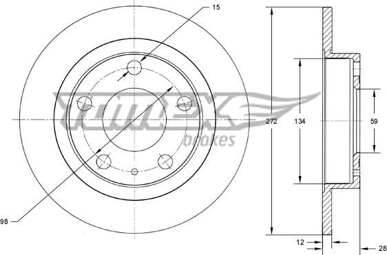 TOMEX brakes TX 73-65 - Тормозной диск autospares.lv