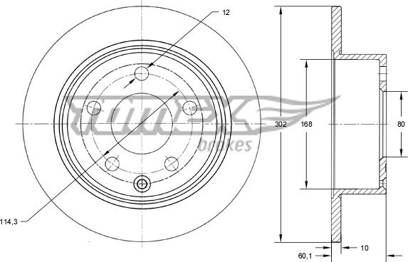 TOMEX brakes TX 73-66 - Тормозной диск autospares.lv